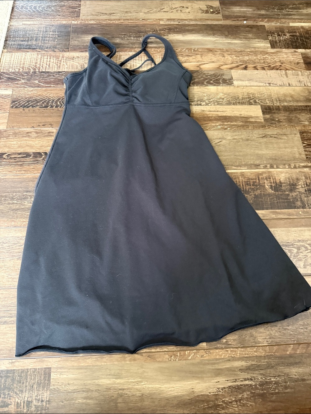 Prana Black A-Line Strappy Midi Dress